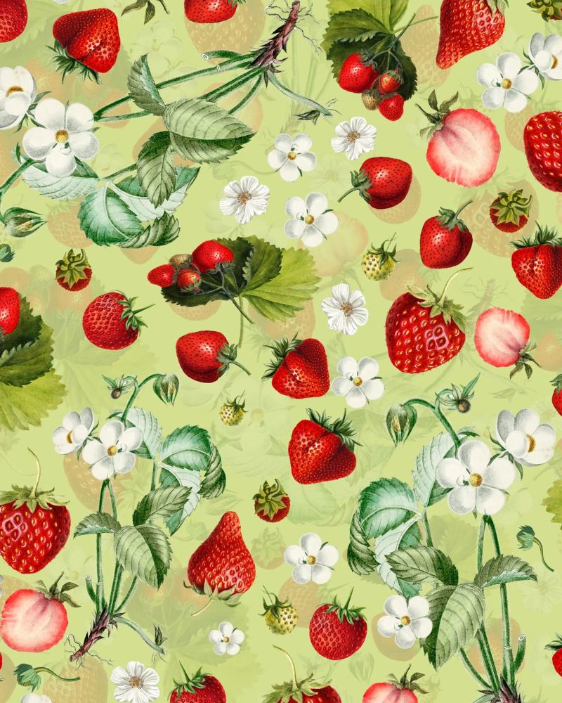 Vintage Strawberries Dance - Botanical Garden poster by Flower Garden - Uta Naumann