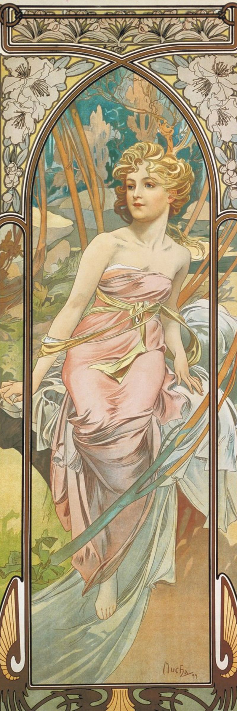 Alfons Mucha - Risveglio mattutino poster da ARTOTHEK