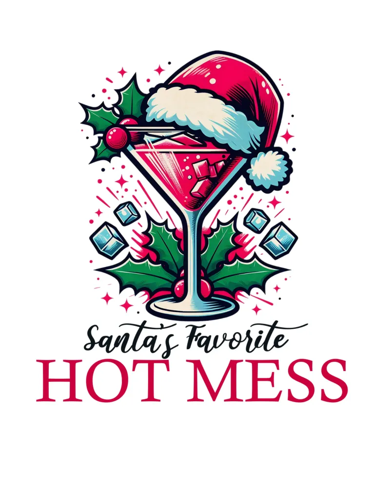 Santa's favorite hot mess poster con telaio in plastica da edsonramosart