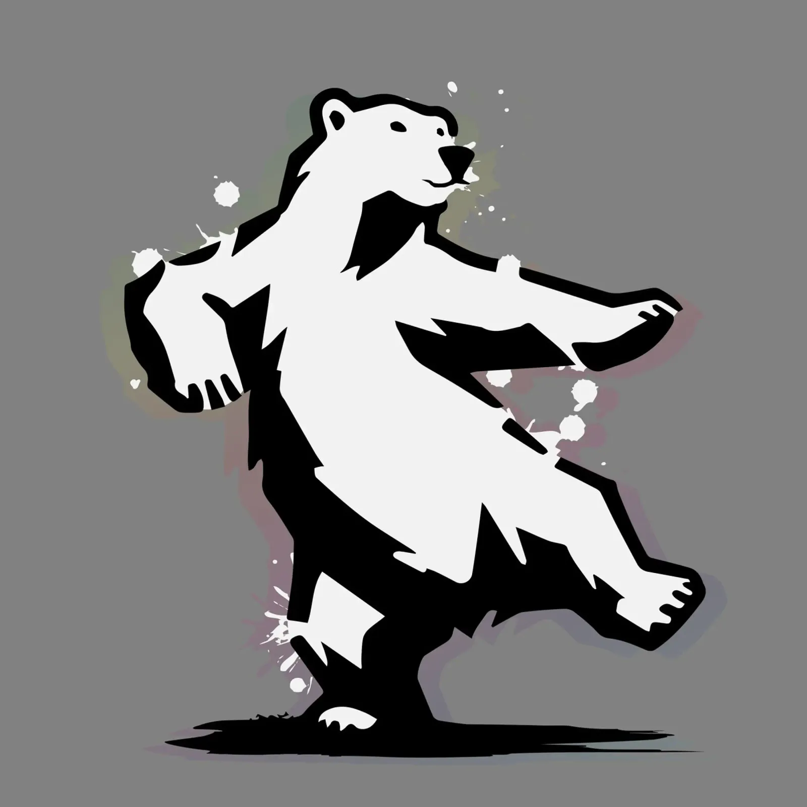 Orso polare danzante in stile stencil pellicola backlit da namosh