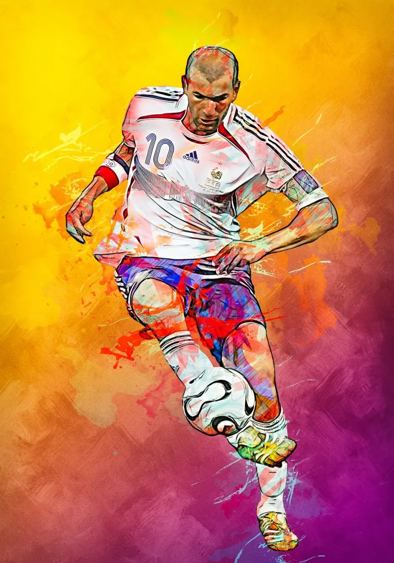 zinedine zidane poster con telaio in plastica da tenten