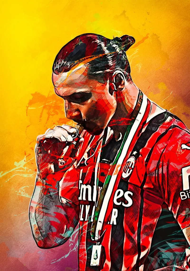 zlatan ibrahimovic Ac milan poster con telaio in plastica da tenten