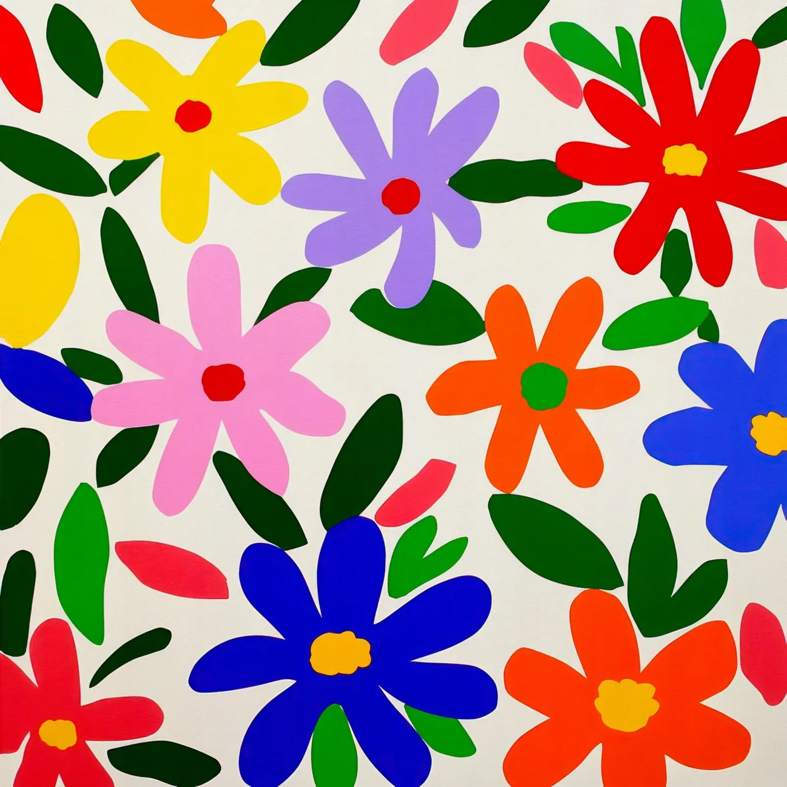 Modello di giardino con fiori colorati di Matisse pellicola backlit da Modern Muse
