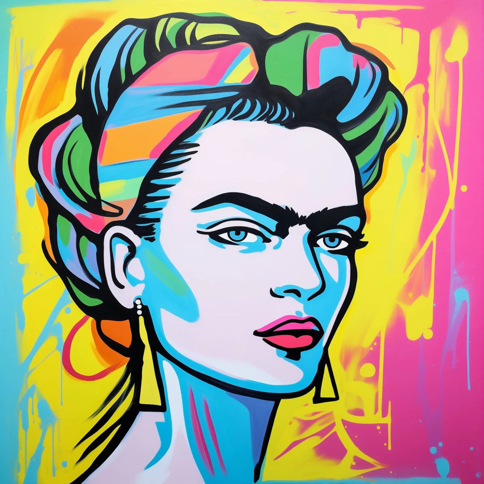 Bunte Frida POP poster by Carinaprint