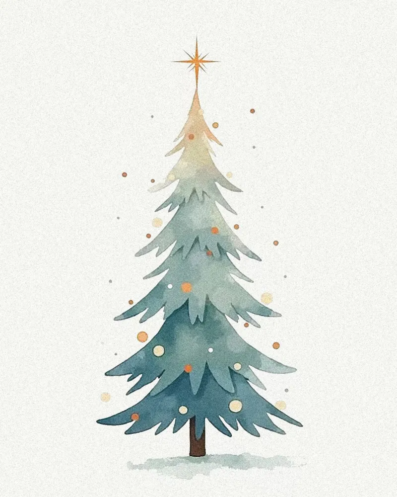 Illustrazione di un albero di Natale (2) pellicola backlit da Lisa Jureczko Arts Illustration