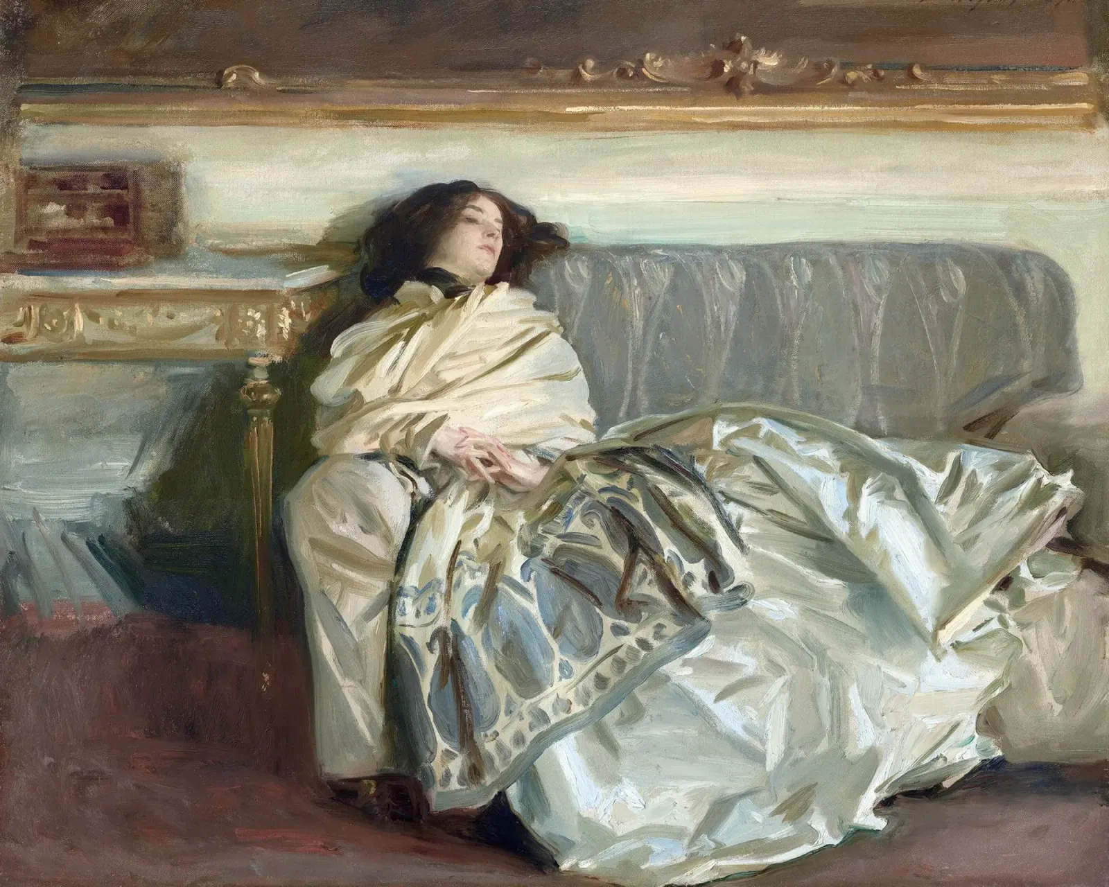 Woman Resting poster con telaio in alluminio da apoloprints