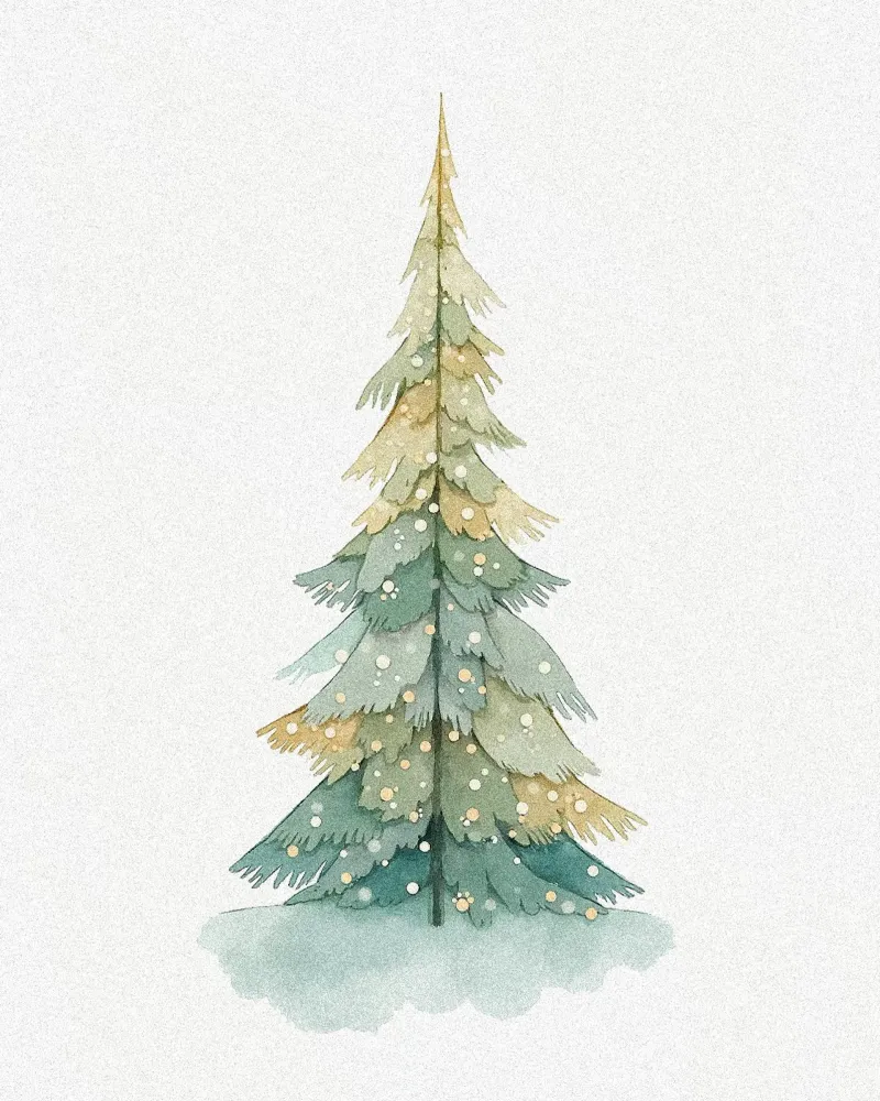 Illustrazione di un albero di Natale (3) pellicola backlit da Lisa Jureczko Arts Illustration