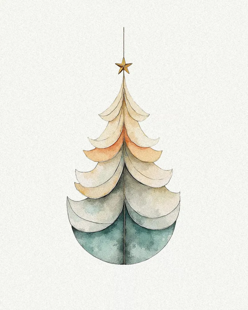 Illustrazione di un albero di Natale (4) pellicola backlit da Lisa Jureczko Arts Illustration