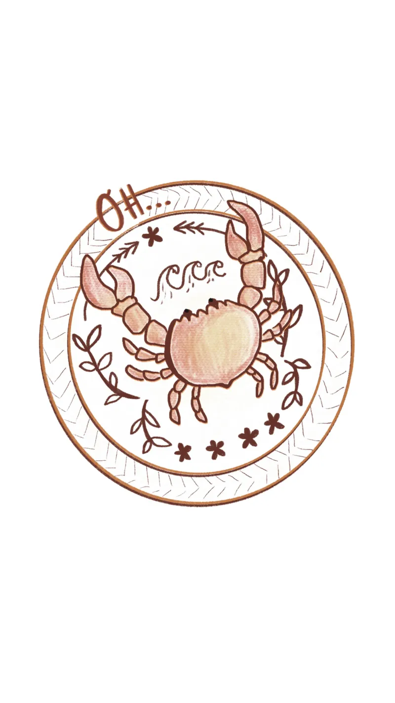 Oh crab! poster with wooden frame by Beeeplan