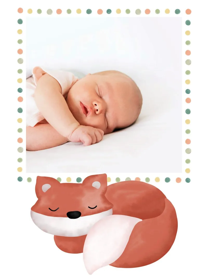 Schlaf gut Fuchs poster con telaio in alluminio da BAINAI KIDS