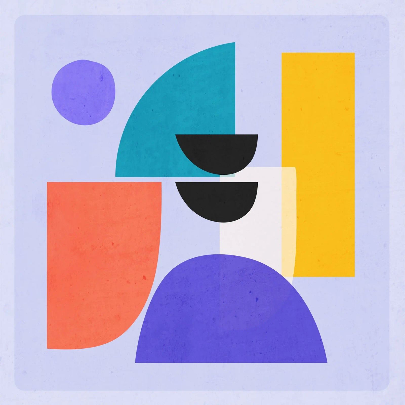 Modern Abstract Minimal Shapes a2 canvas by ThingDesign