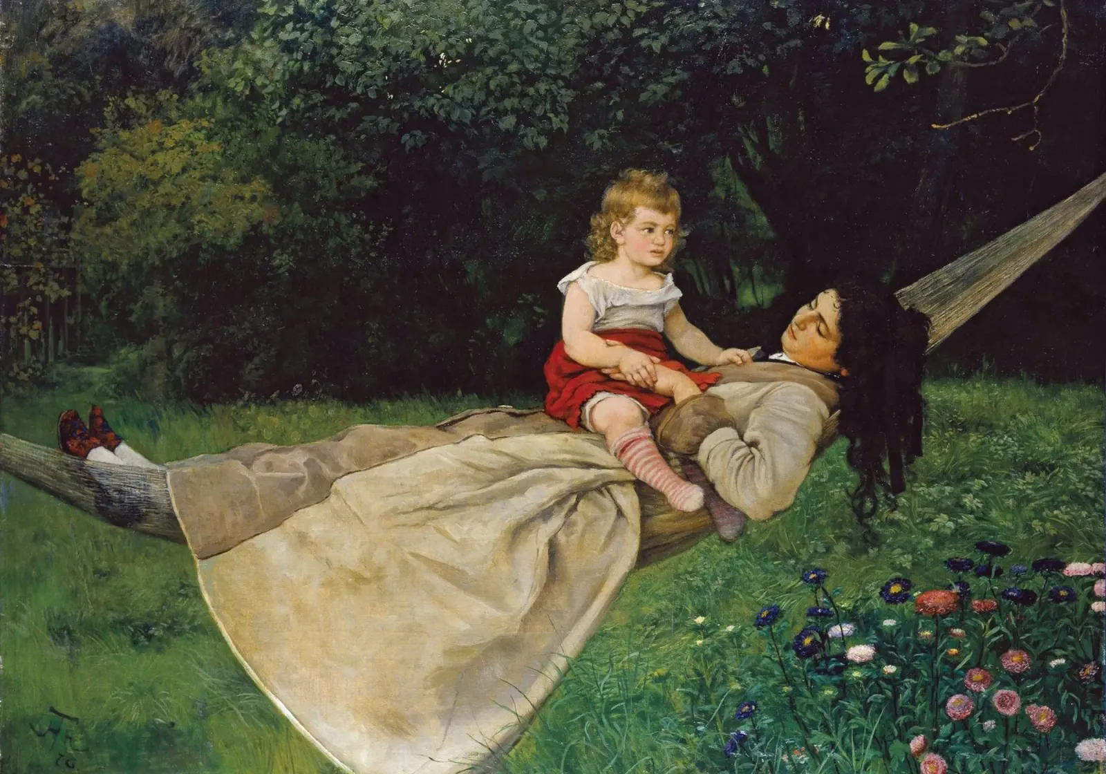 Hans Thoma - In the Hammock canvas by ARTOTHEK
