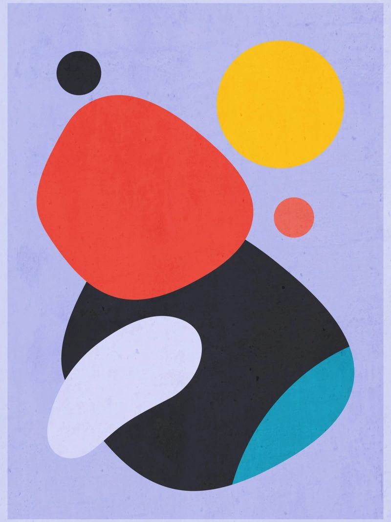 Modern Abstract Minimal Shapes a3 canvas by ThingDesign