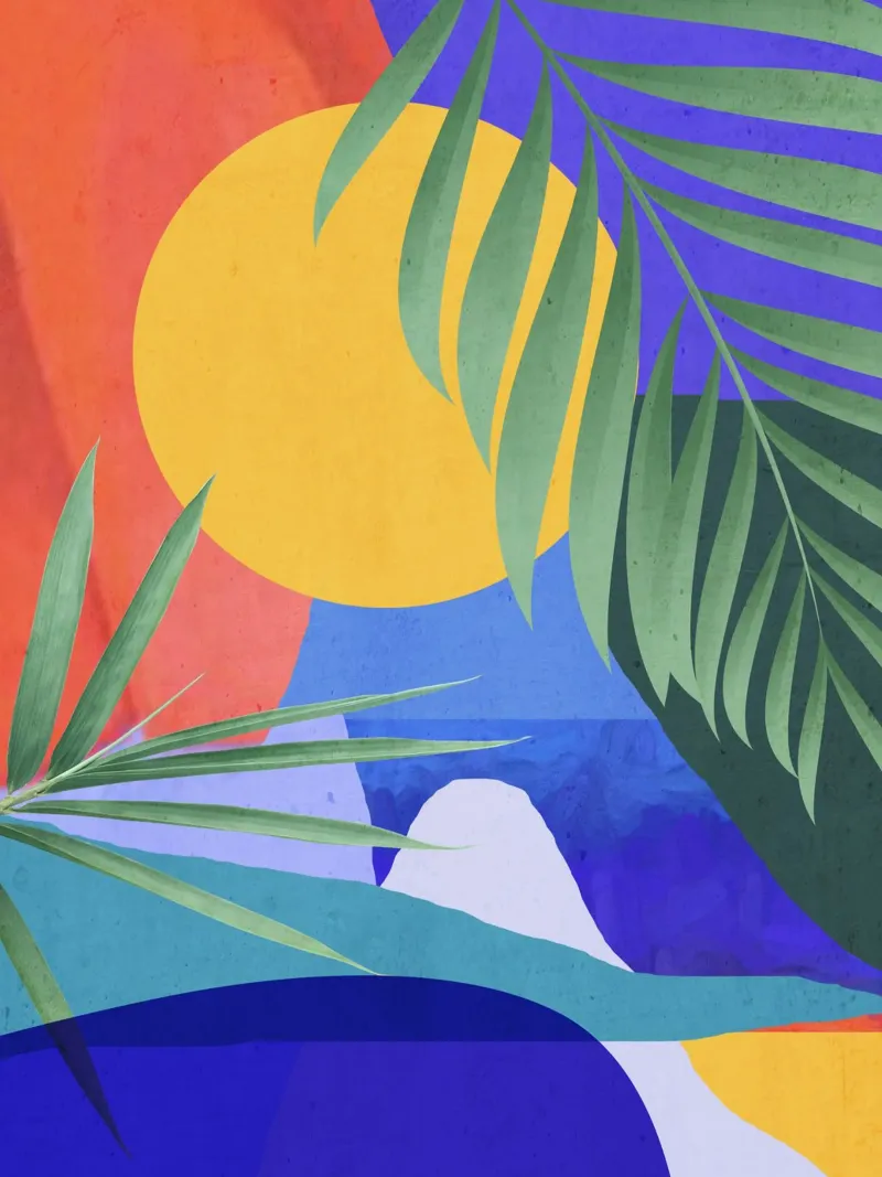Modern Abstract Art Tropical Leaves a2 canvas by ThingDesign