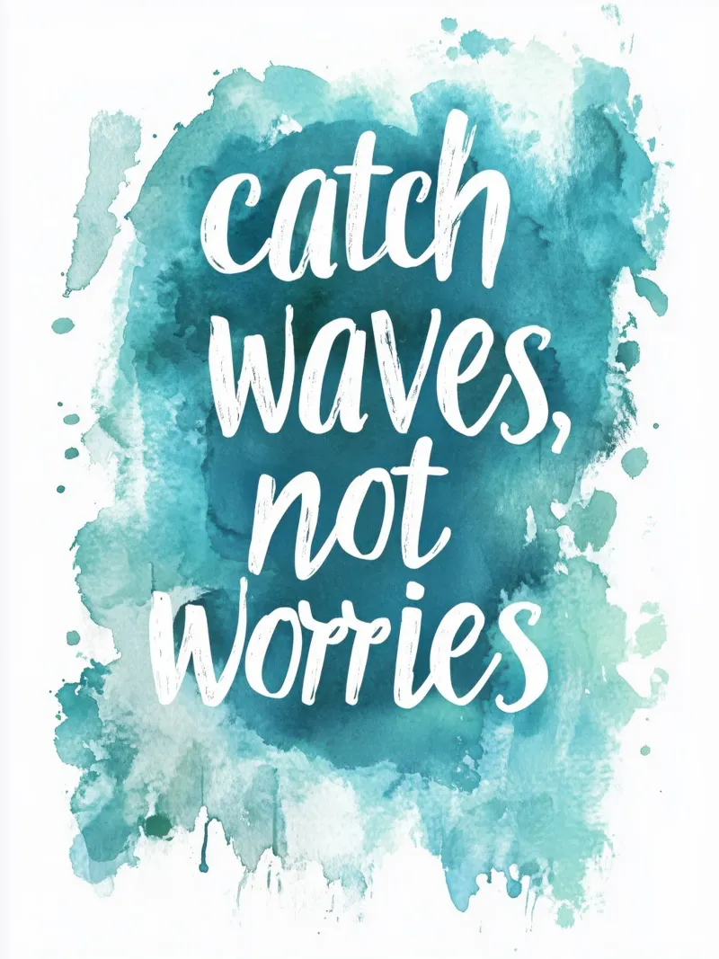 Catch Waves Not Worries alluminio dibond da treechild
