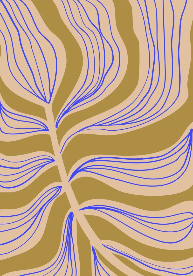 Green Blue Leaf | Abstract Art | Botanical Print pellicola backlit da PrintCessStudio