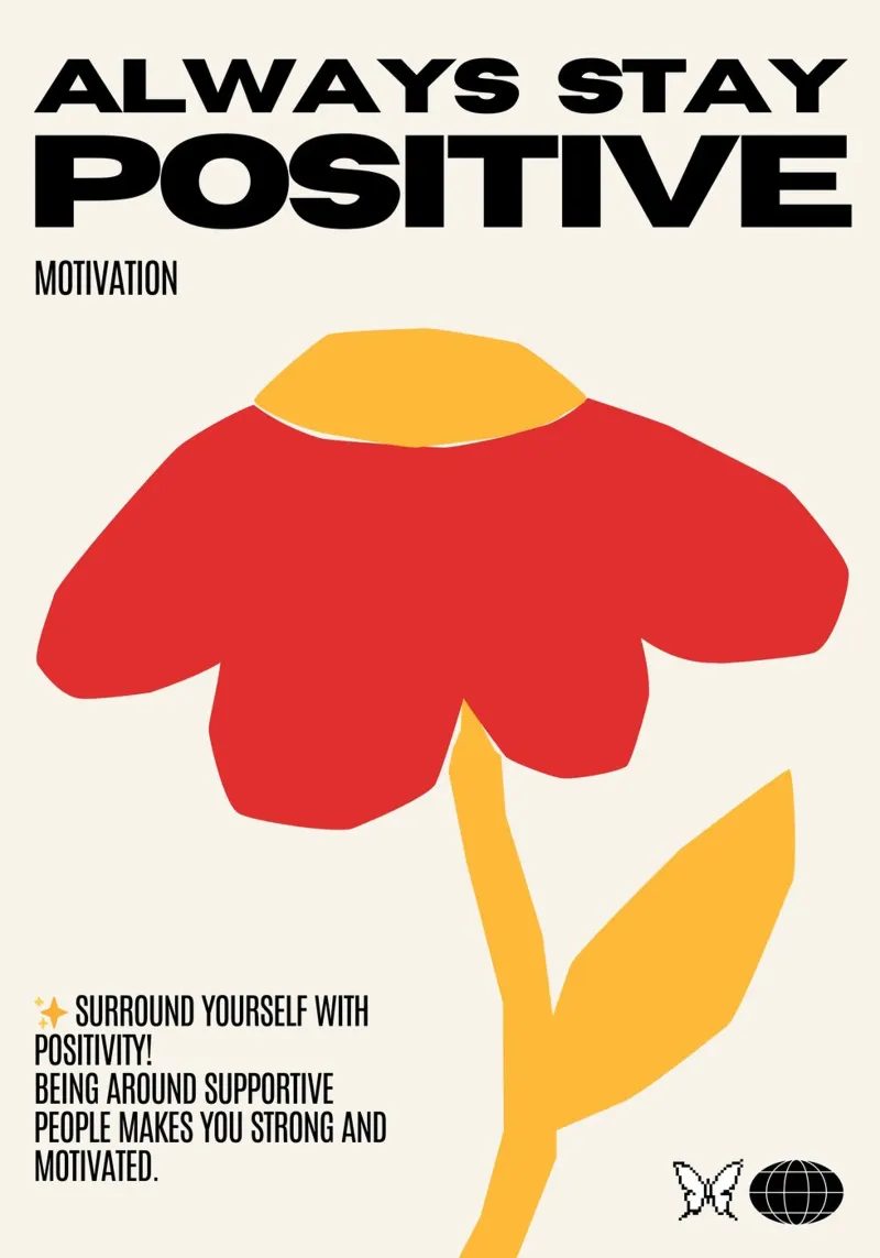 ALWAYS STAY POSITIV poster con telaio in legno da Einfach Uebel