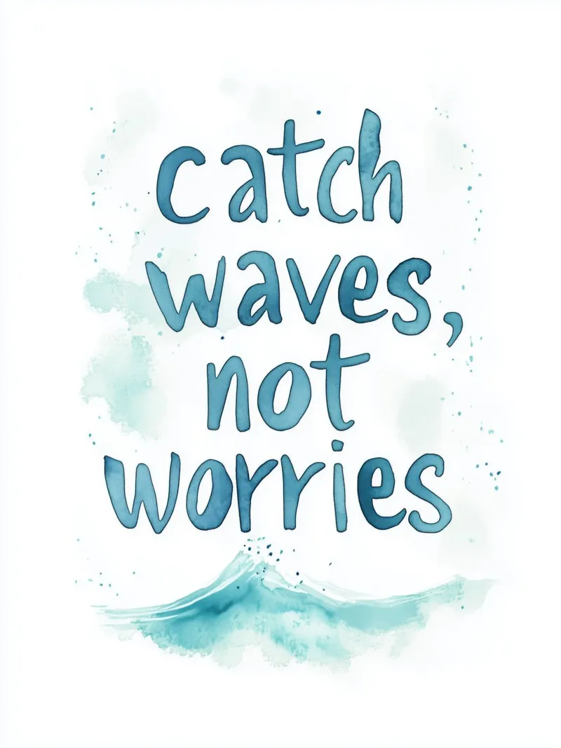 Catch Waves Not Worries No 2 plexiglass da treechild