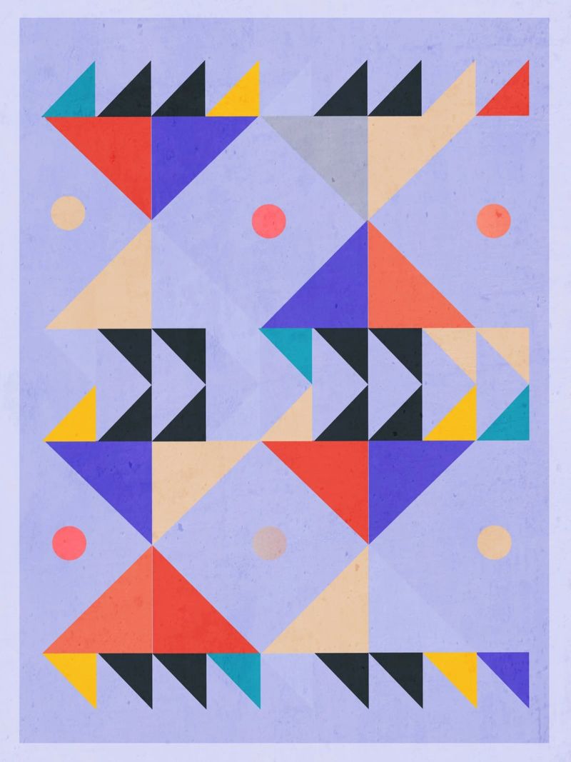 Modern Abstract Minimal Shapes a4 canvas by ThingDesign