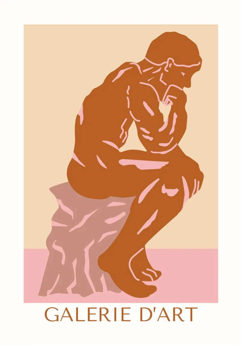 THINK poster con telaio in legno da Einfach Uebel