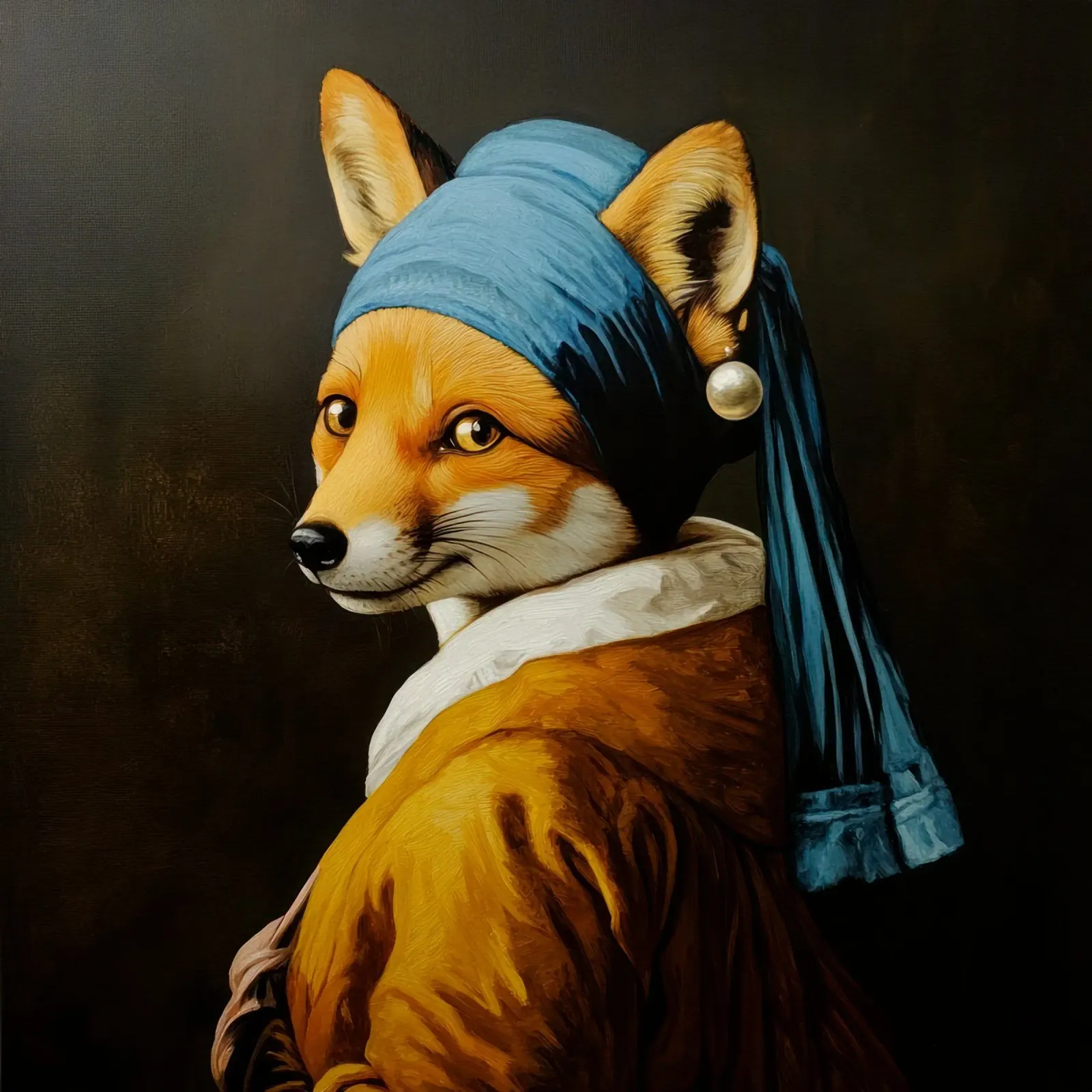 Der Fuchs mit dem Perlenohrring Hahnemühle von Modern Muse