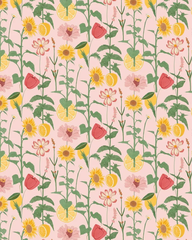 Sonnenblume und Zitrone Hahnemühle von nicigabrieldesigns