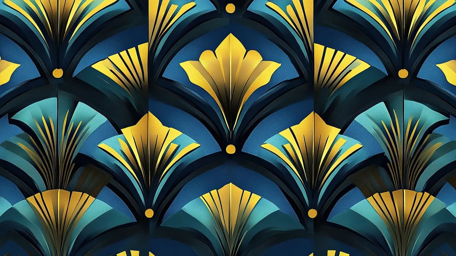 Art Deco "Shimmering Skylines" pellicola backlit da Nikis Art Studio