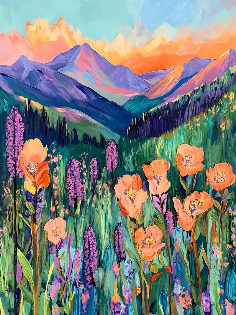 Wildflowers Meadow poster by Olga Wildrose