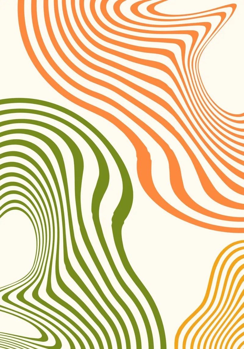 Vibrant Currents | Minimal Art | Wavy pellicola backlit da PrintCessStudio