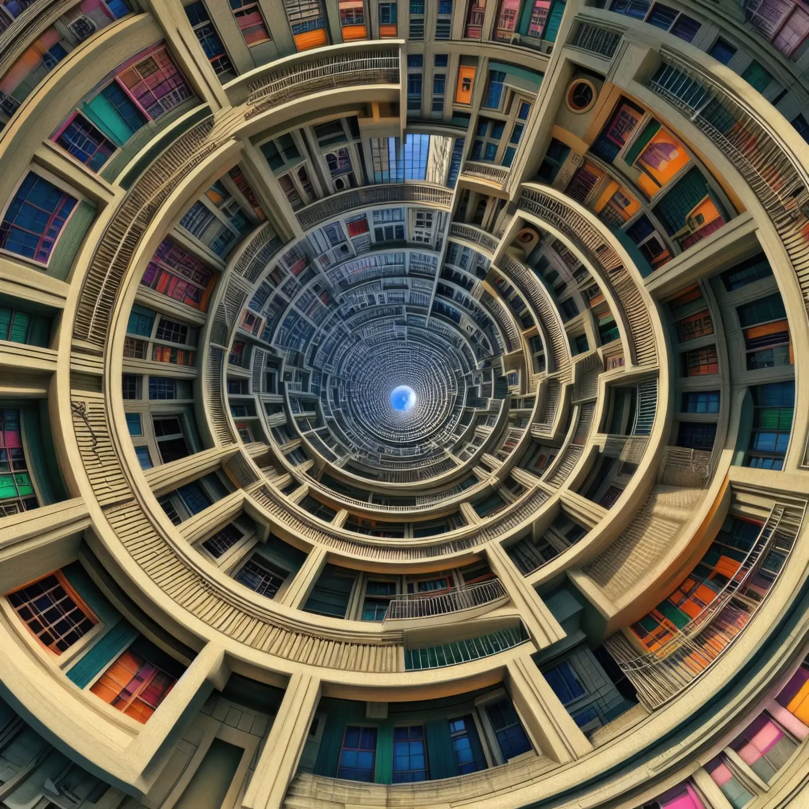 Sphere 008 - Hypnotic Spiral Architecture pellicola backlit da Spheres