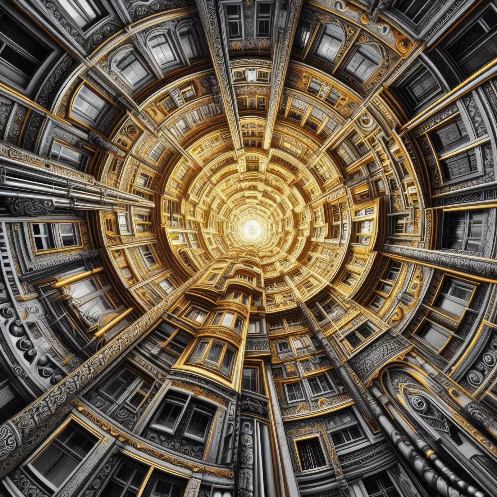 Sphere 044 - Golden Spiral Architecture pellicola backlit da Spheres