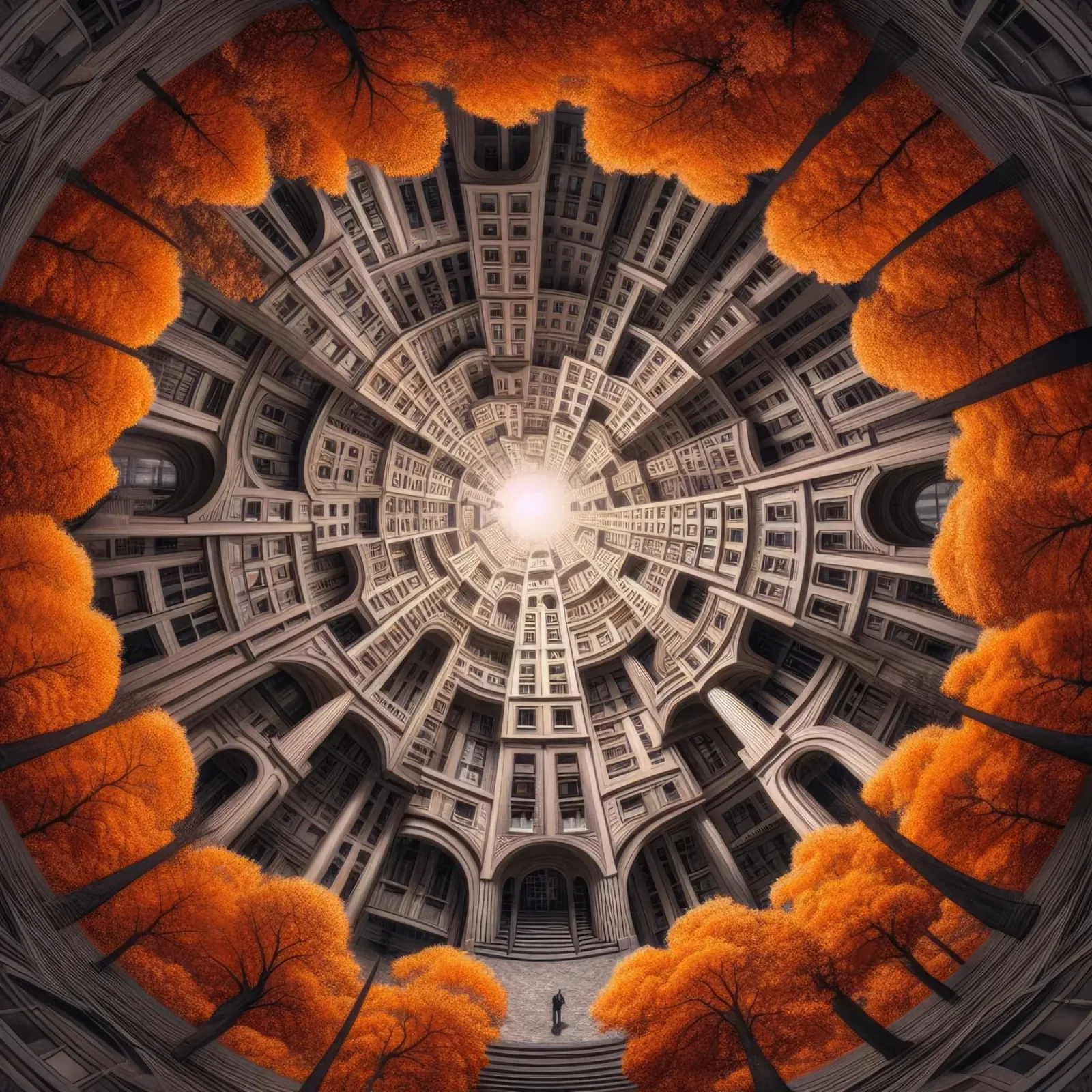 Sphere 017 - Surreal Architectural Courtyard pellicola backlit da Spheres