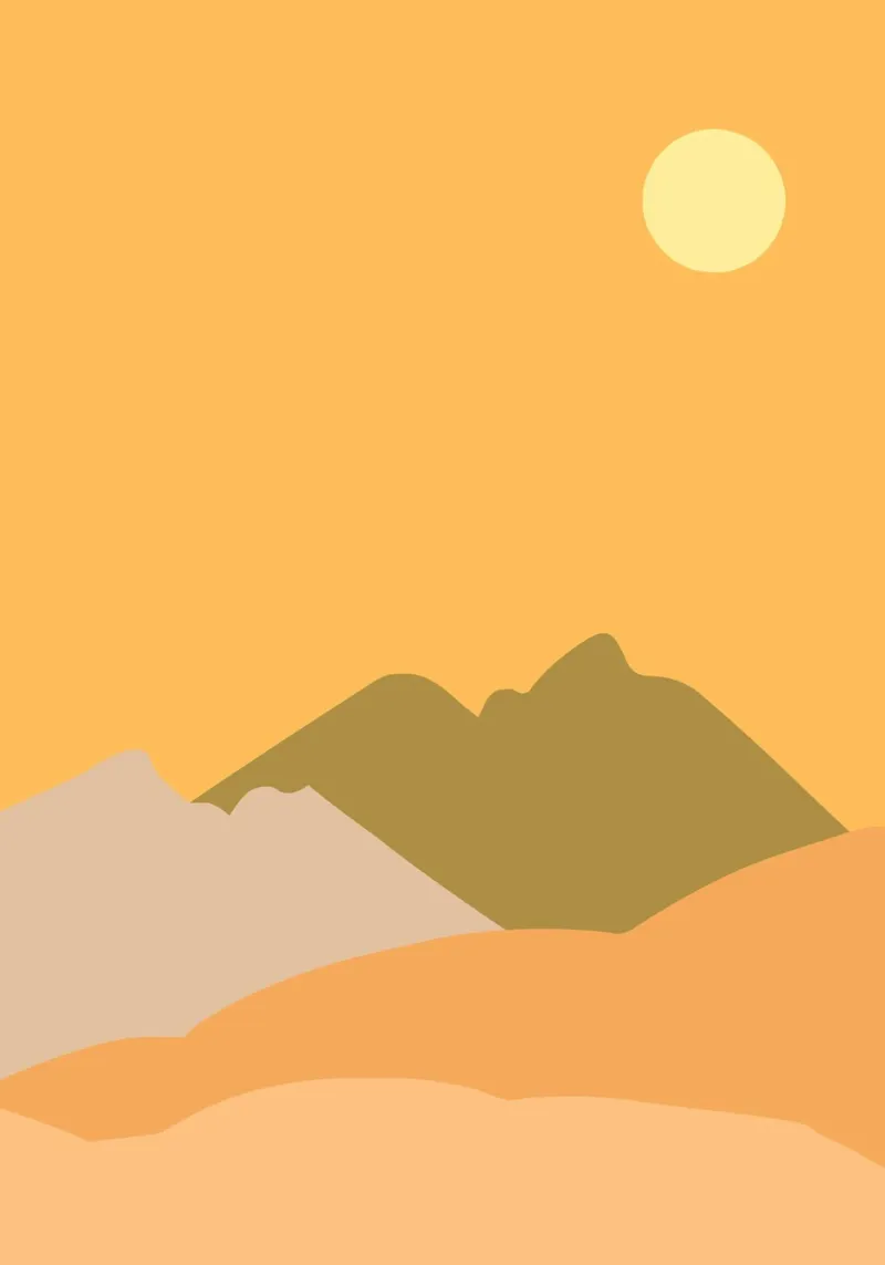 Desert Sun | Minimalist Art | Warm Colors poster con telaio in legno da PrintCessStudio