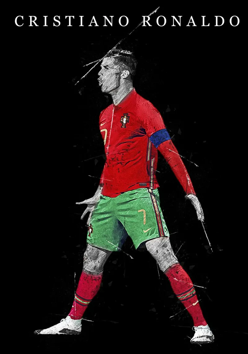 Cristiano Ronaldo Portugal poster con telaio in legno da tenten