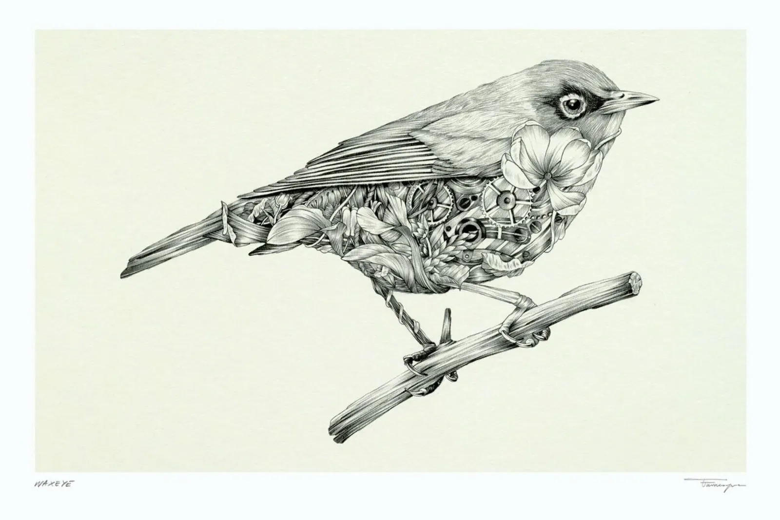 Waxeye poster con telaio in plastica da Faunesque