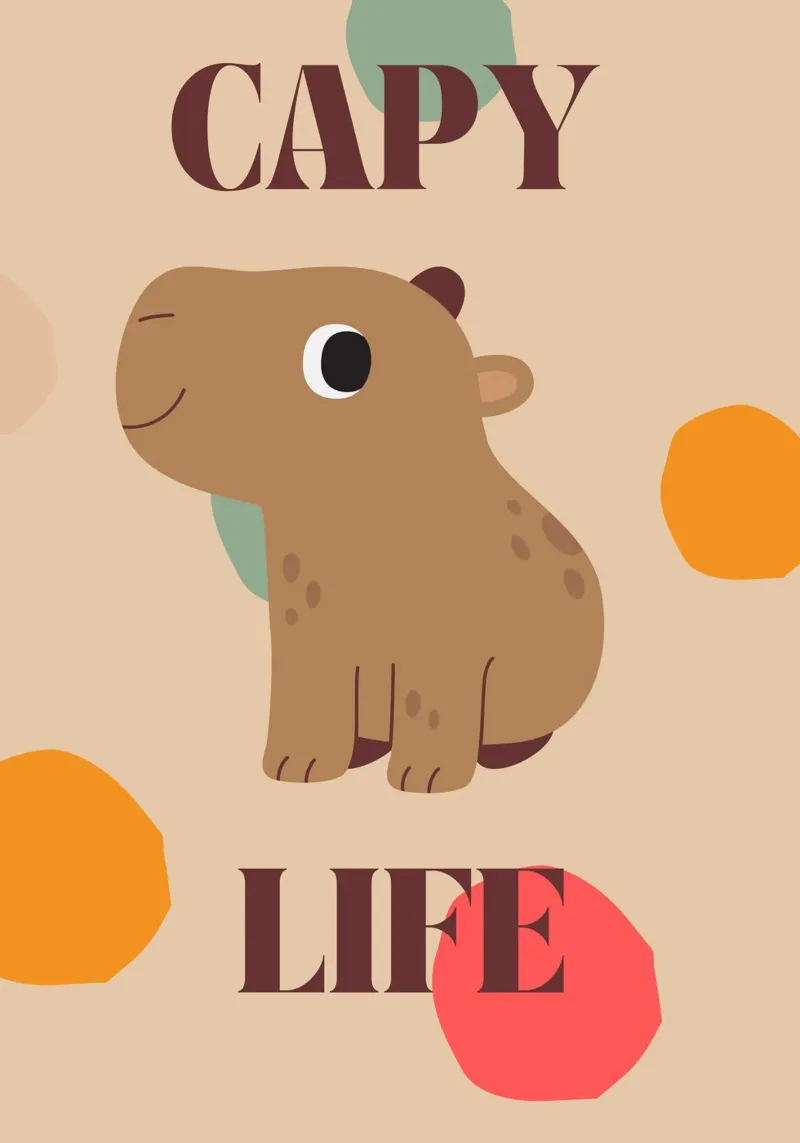 Capy Life | Fun Capybara Print pellicola backlit da PrintCessStudio