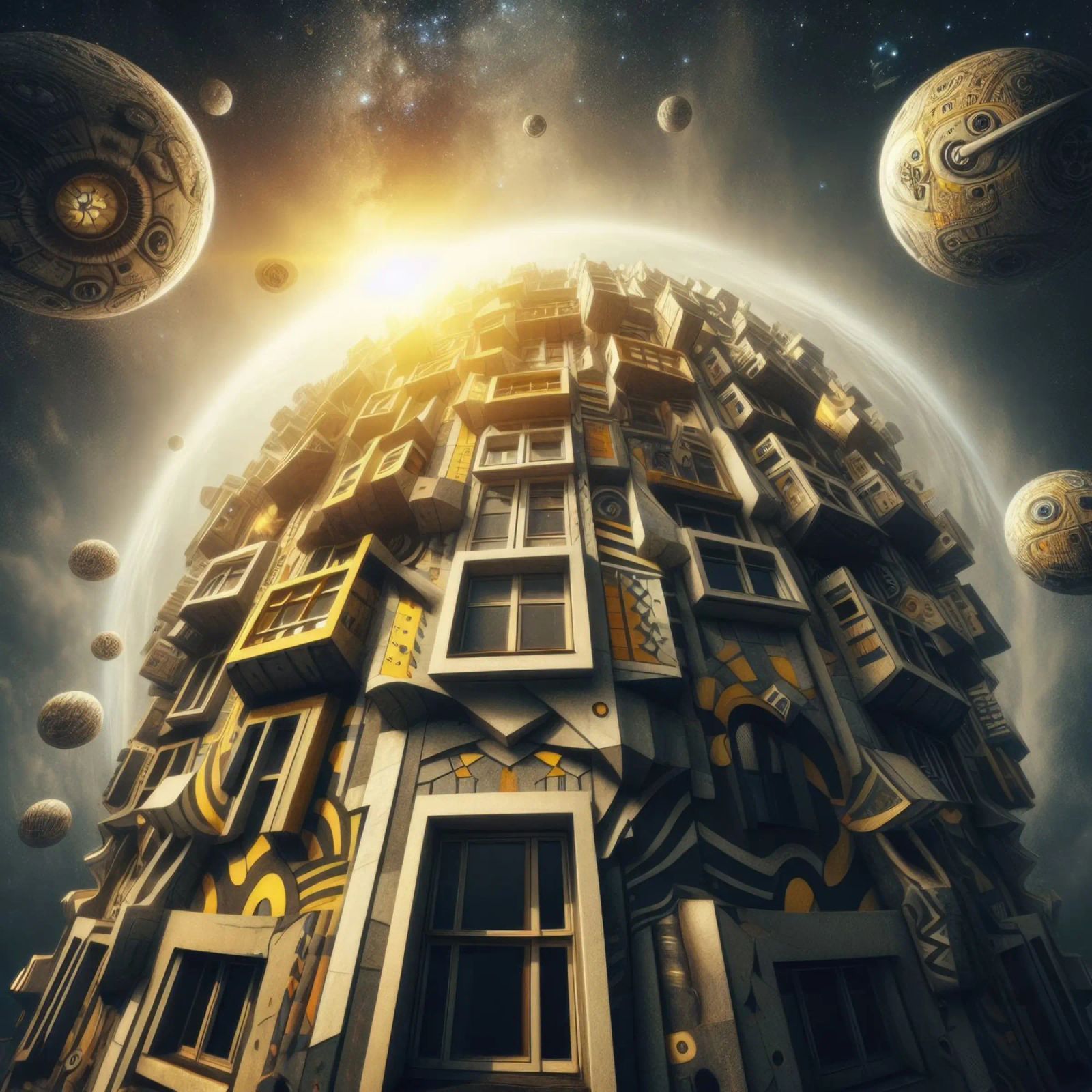 Sphere 028 - Futuristic Planet-Like Structure metacrilato de Spheres