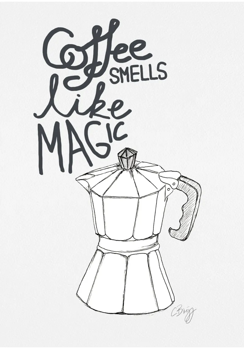 Coffe smells like magic acrylic glass by Claudiabrueggen