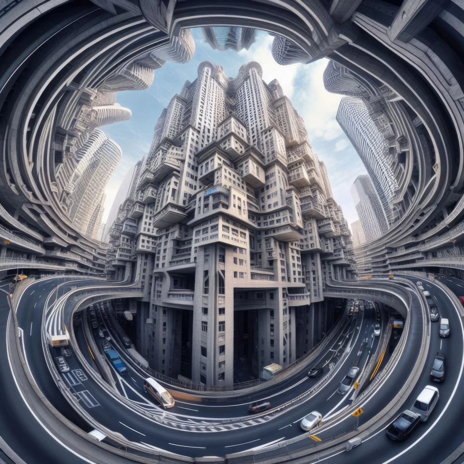 Sphere 016 - Futuristic Metropolis With Highway pellicola backlit da Spheres