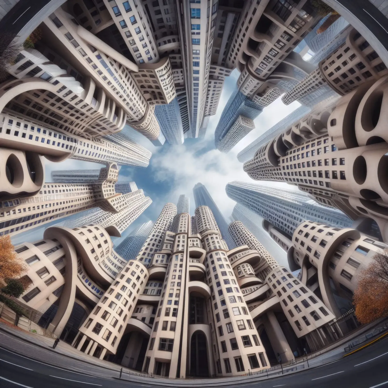 Sphere 042 - Futuristic Urban Skyline alluminio dibond da Spheres