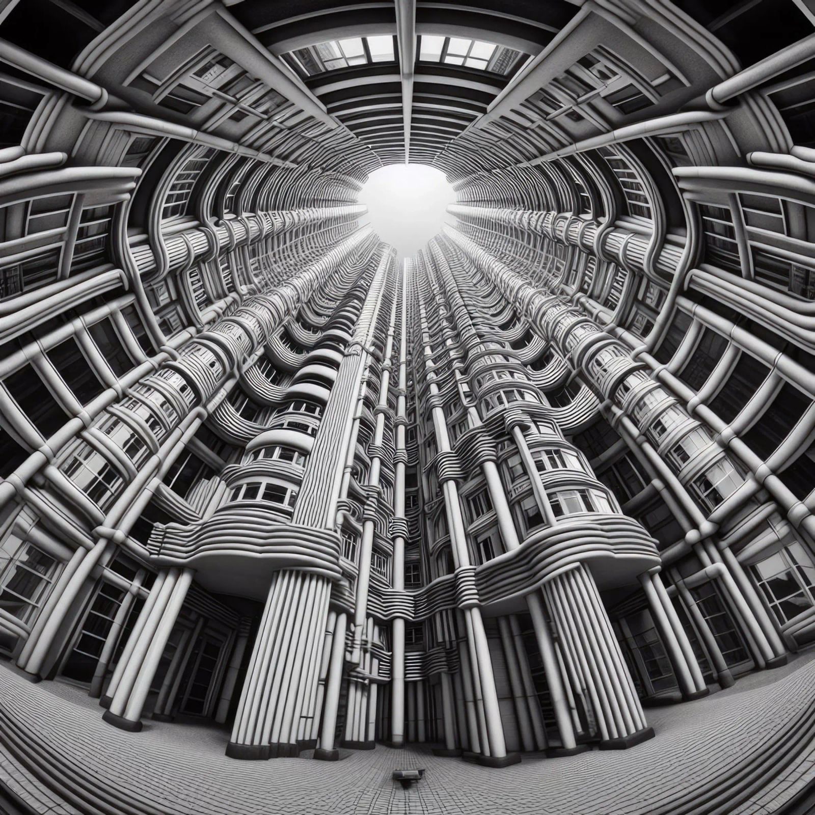 Sphere 033 - Futuristic Cylindrical Architecture pellicola backlit da Spheres