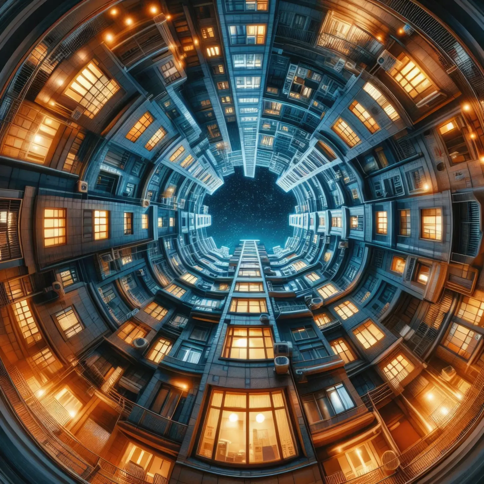 Sphere 015 - Futuristic Urban Courtyard pellicola backlit da Spheres