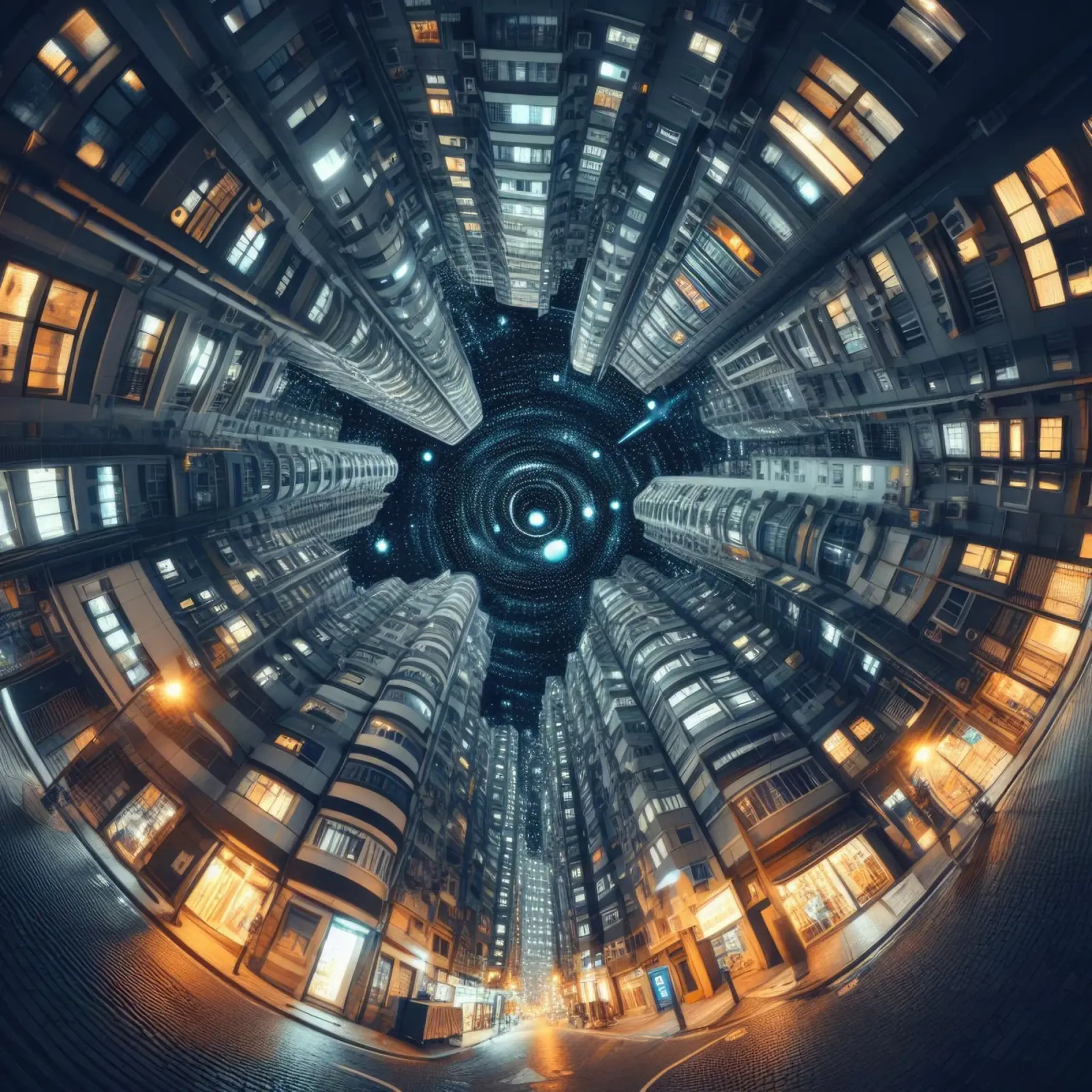 Sphere 032 - Futuristic Cityscape pellicola backlit da Spheres