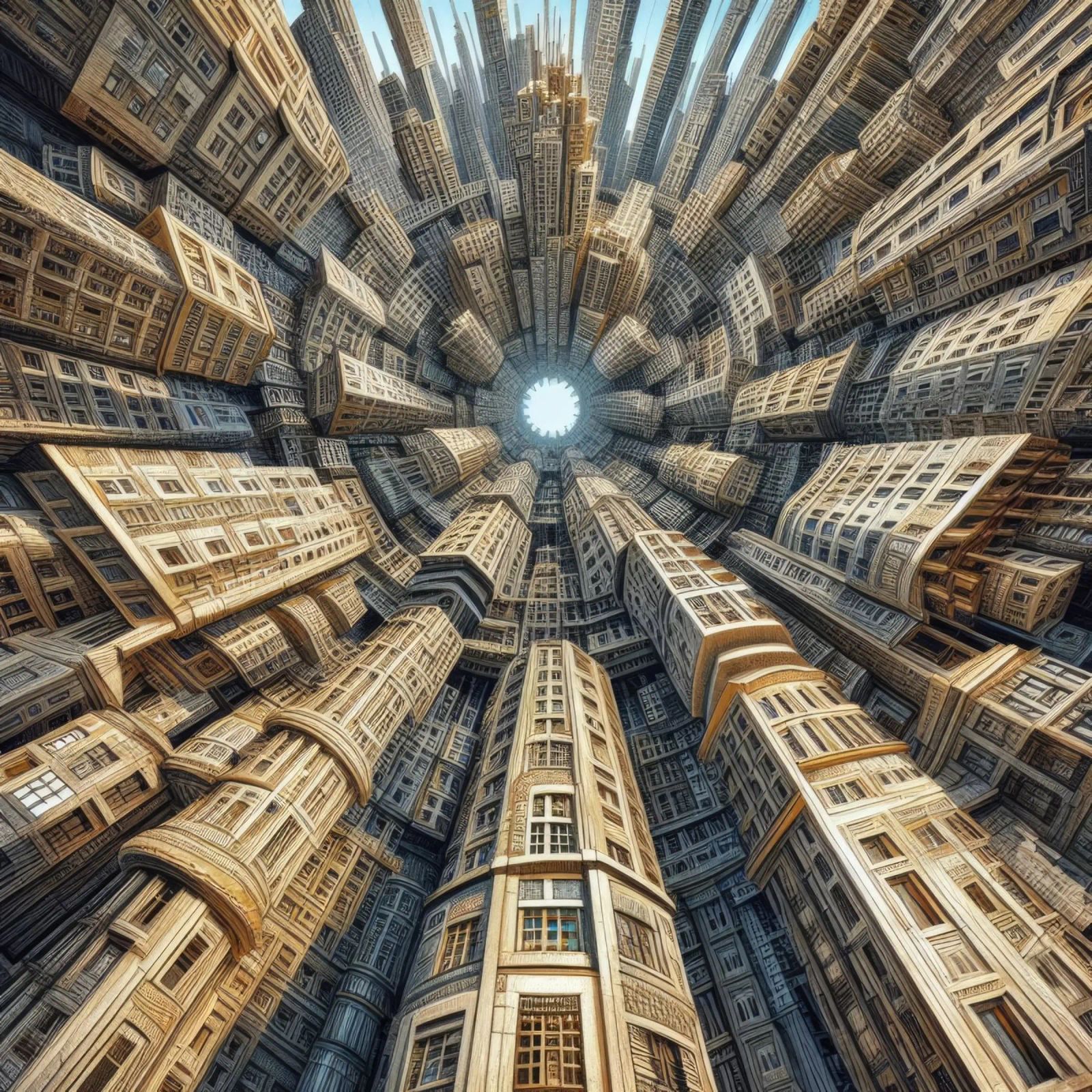 Sphere 035 - Towering Symmetrical Urban Structures plexiglass da Spheres