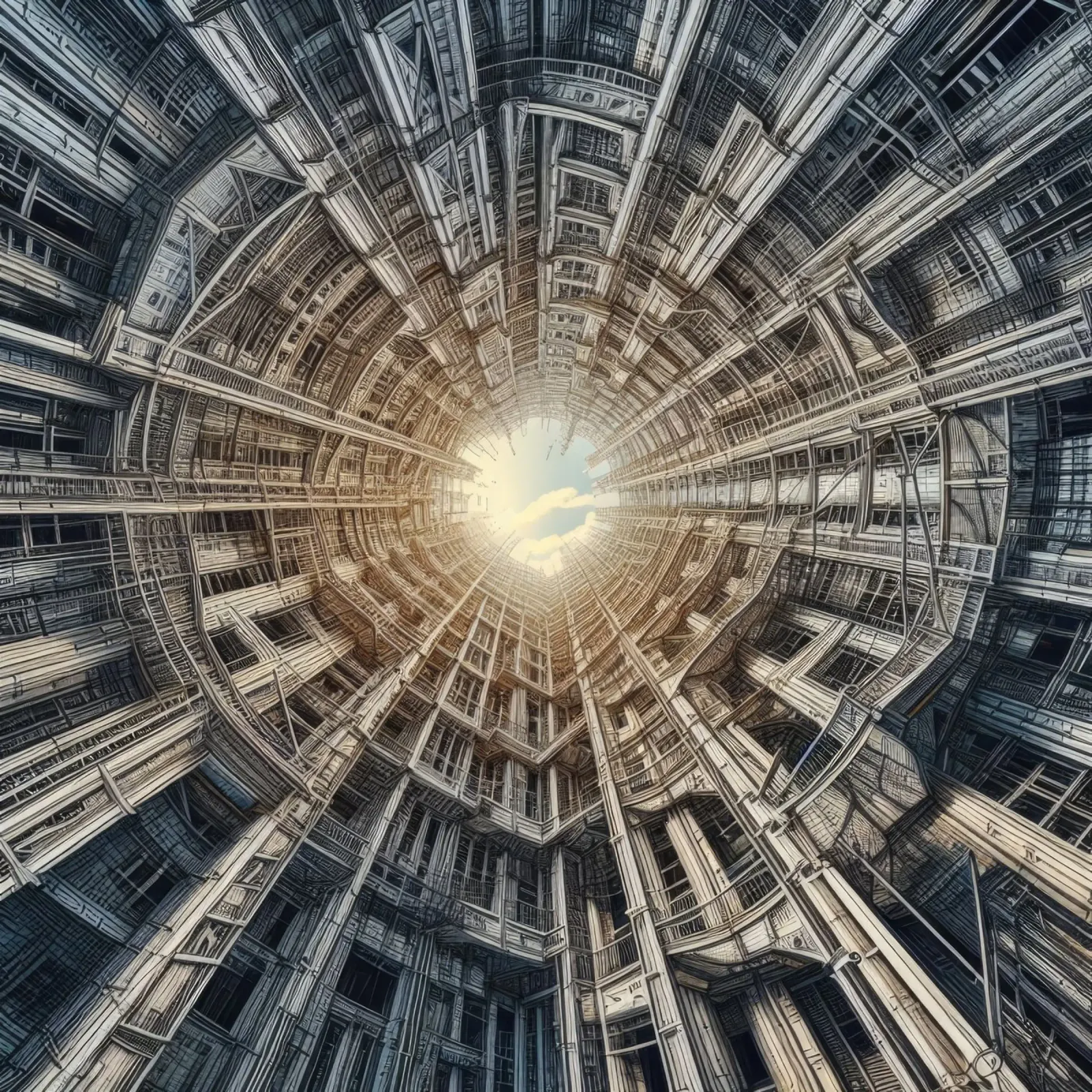 Sphere 040 - Futuristic Tunnel-Like Architecture hahnemühle van Spheres