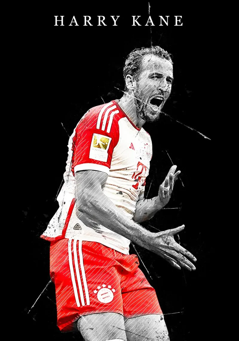 Harry Kane Bayern Munich poster con telaio in plastica da tenten
