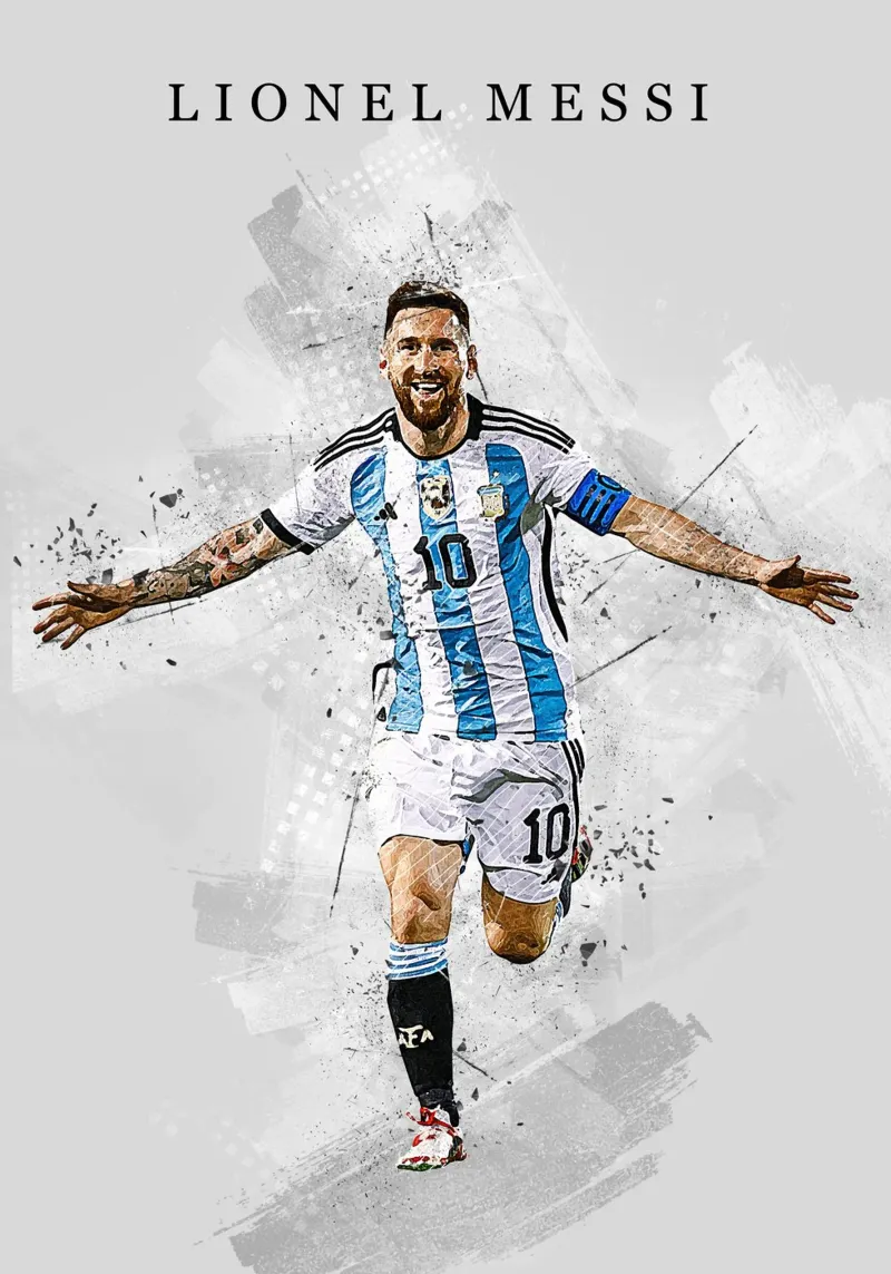 Lionel Messi Argentina 3 poster con telaio in legno da tenten