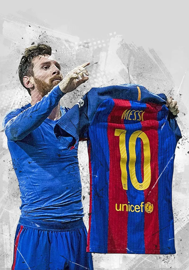 Lionel Messi barcelona 1 carta hahnemühle da tenten