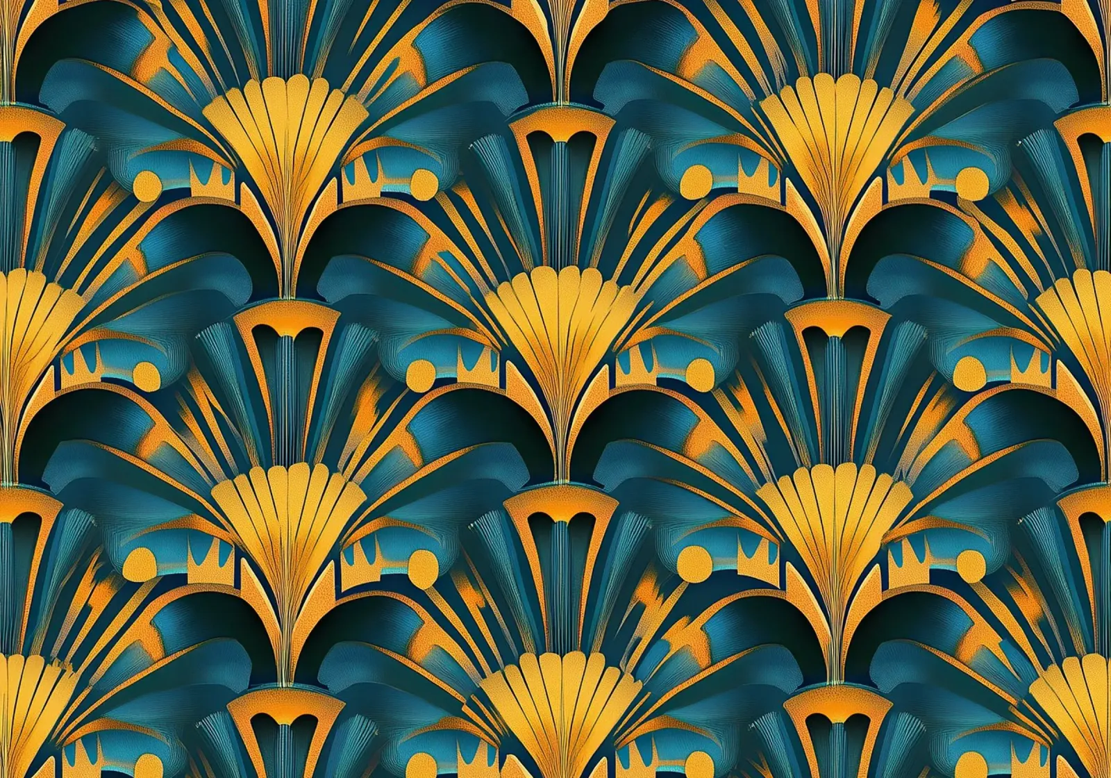 Art Deco "Radiant Resplendence" alluminio dibond da Nikis Art Studio