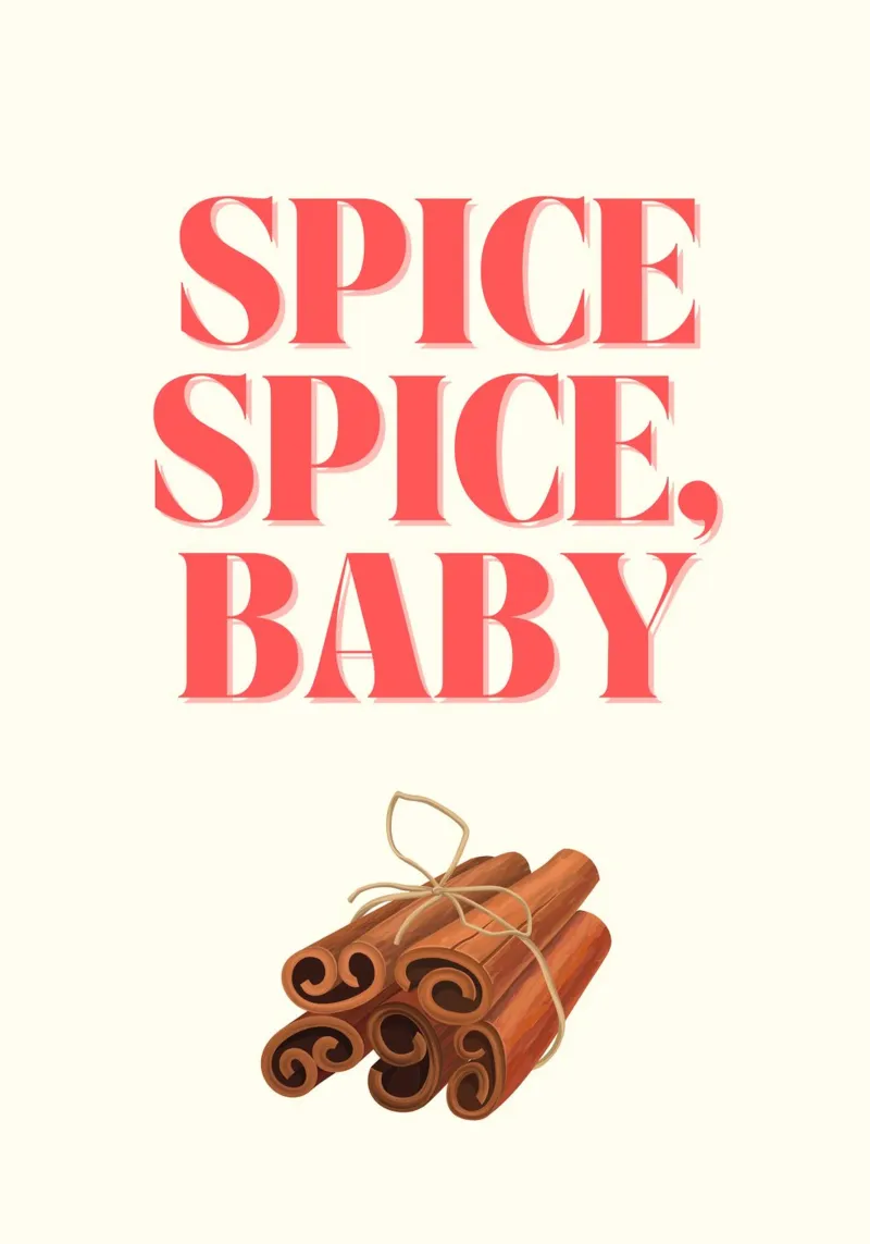 Spice Spice, Baby  |  Fun Christmas Art poster with plastic frame by PrintCessStudio